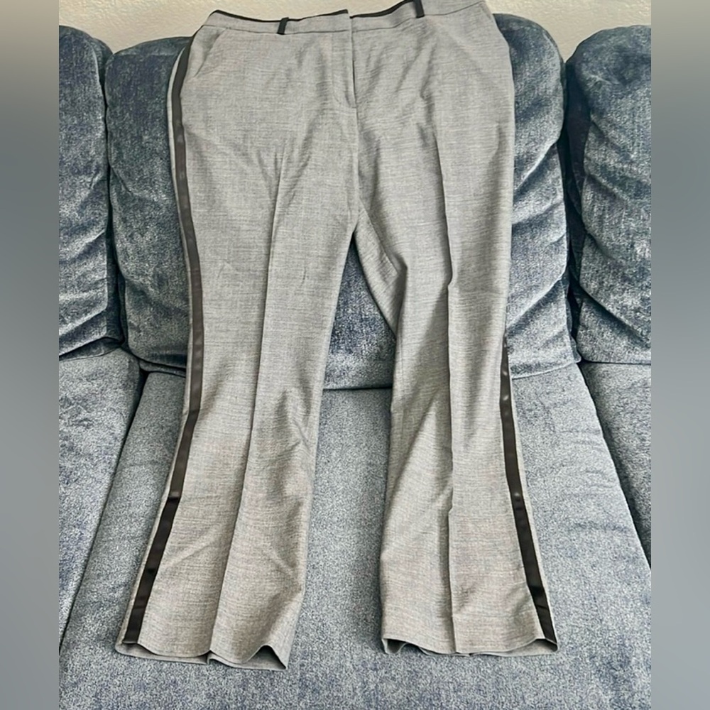 H&M Woman’s Grey With Black Stripes Slacks Tuxedo Style Boot Leg